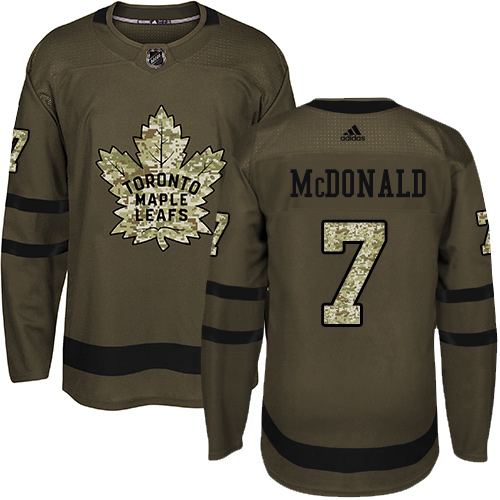 Adidas Maple Leafs #7 Lanny McDonald Green Salute to Service Stitched NHL Jersey